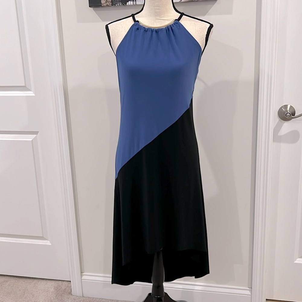 White House Black Market Color-Block Asymmetrical High-Low Shift Dress